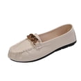 thumbnail image 2 of Crunowin Women's Round Toe Soft Sole Flat Shoes, Versatile Style Solid Color Fashionable Casual Spring/Summer Trendy Comfortable Footwear Beige 9.5, 2 of 9