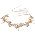 thumbnail image 1 of Lujo De Cristal Hojas Diadema Tiara Boda Novia cabellero Joyería Oro, 1 of 9