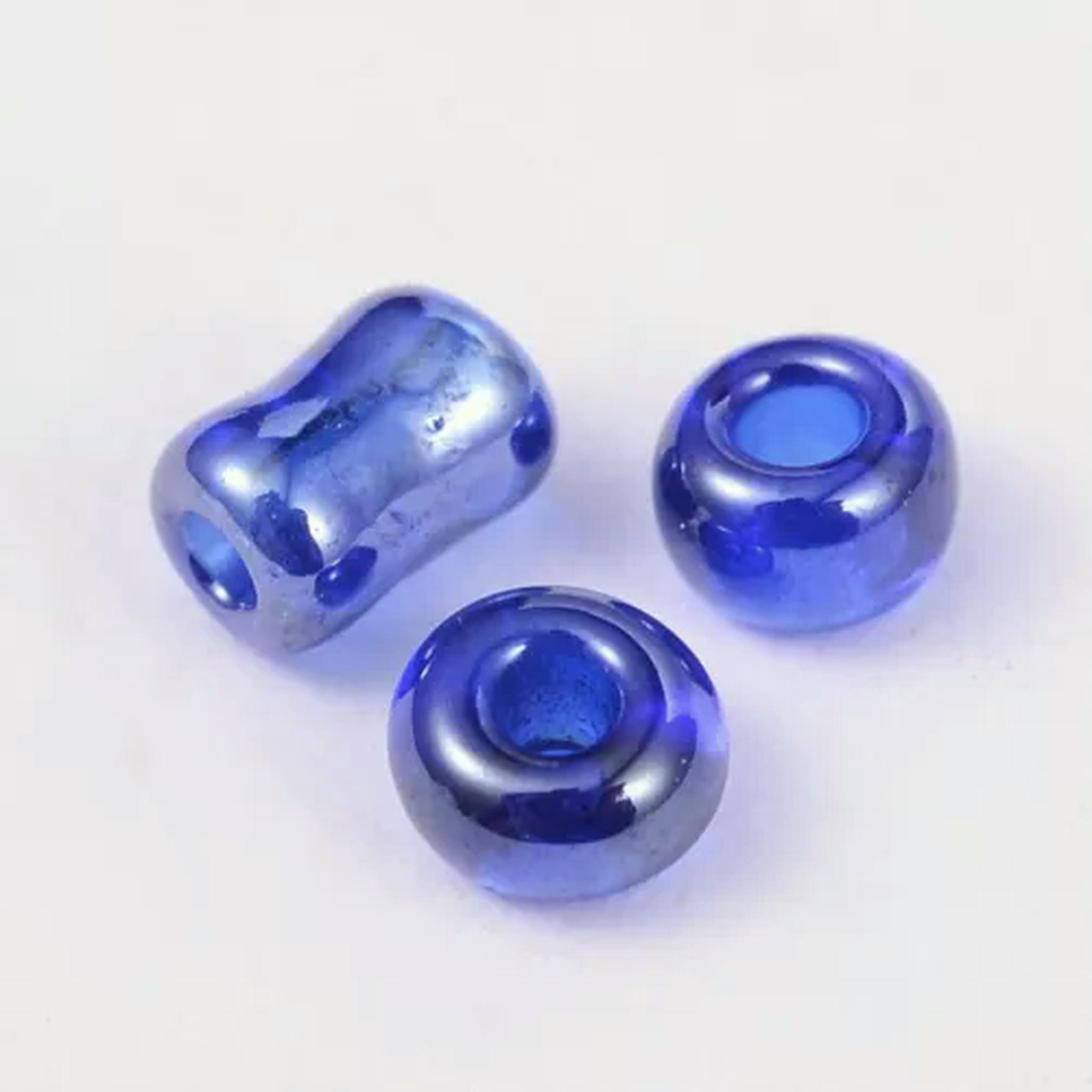 U8MO 30000pc/pound Transparent Colours Lustered Glass Tiny Beads Round Loose Bead 2mm-Blue