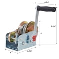 thumbnail image 3 of S-HOME 2500LBS Hand Winch, 32.8FT Blue Strap, Dual-Speed 4:1/2.4:1 Gear, Two-Way Ratchet for Trailer, Boat, ATV, 3 of 10