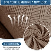 TAOCOCO Recliner Sofa Slipcovers 3-Pieces Reclining Couch Cover with Side Pockets, Kids Pets Covers Furniture Protector, Brown