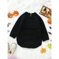 thumbnail image 6 of Wassery Infant Baby Girls Boys Halloween Costumes Long Sleeve Crew Neck Pumpkin Face Romper Bodysuit Halloween Dress Up 0-18 Months, 6 of 8