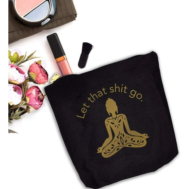 Yoga Gifts, Let That Go,Funny Yoga Gifts,Makeup bag,Storage bag - Zen Gift-  Motivational Yoga Gifts for Women