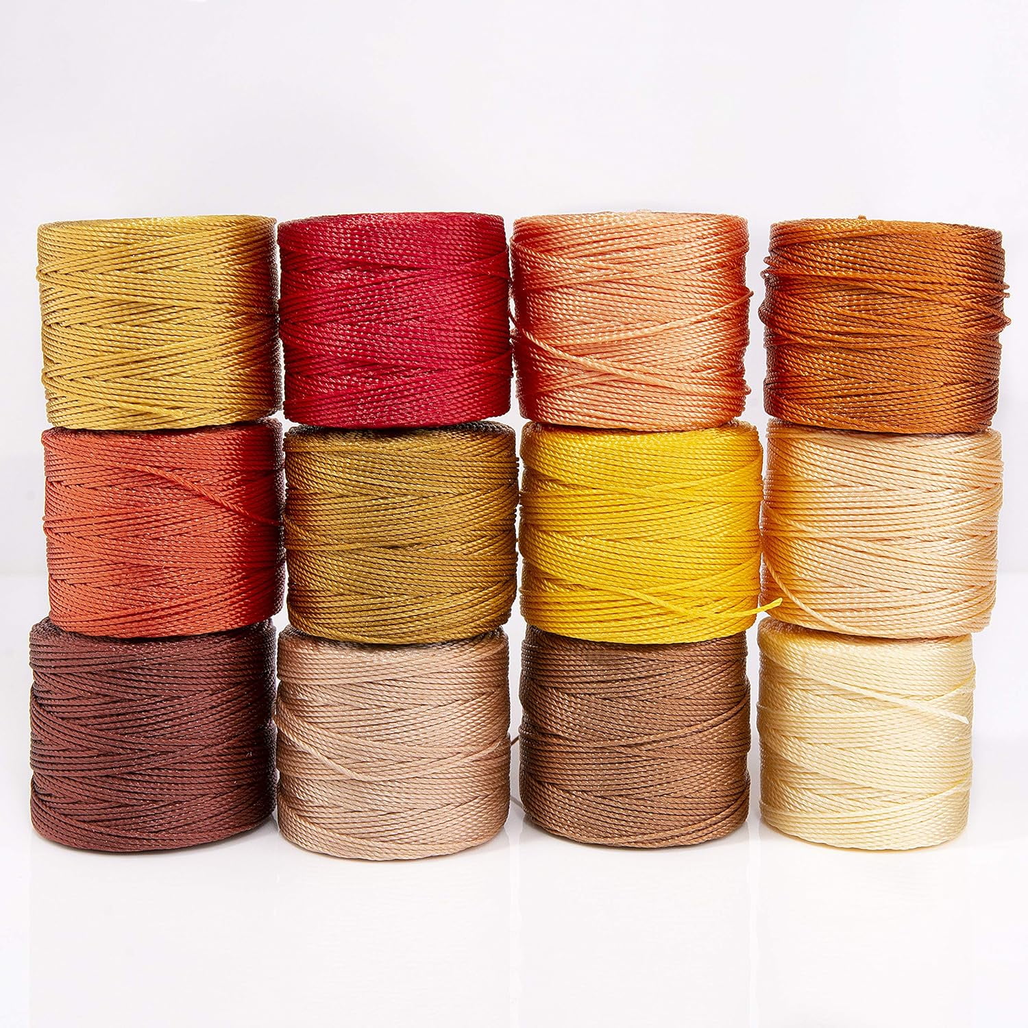 The Beadsmith S-Lon Bead Cord – .5 mm Nylon Cord, 12-Pack, Fall Mix, TEX210, 77 Yards