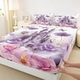 thumbnail image 3 of Homewish Dreamy Princess Castle Full Size Sheets,Purple Flower Bed Sheets,Fairy Tale Theme Sheet Sets For Girls Kids,Breathable Home Decor,4pcs, 3 of 7