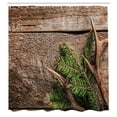 thumbnail image 2 of Ambesonne Antlers Shower Curtain, Evergreen Branch Deer, 69"Wx70"L, Fern Green Umber, 2 of 4