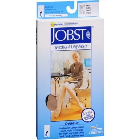 JOBST OPAQUE KNEE 15-20 CLOSED TOE NATURAL MD