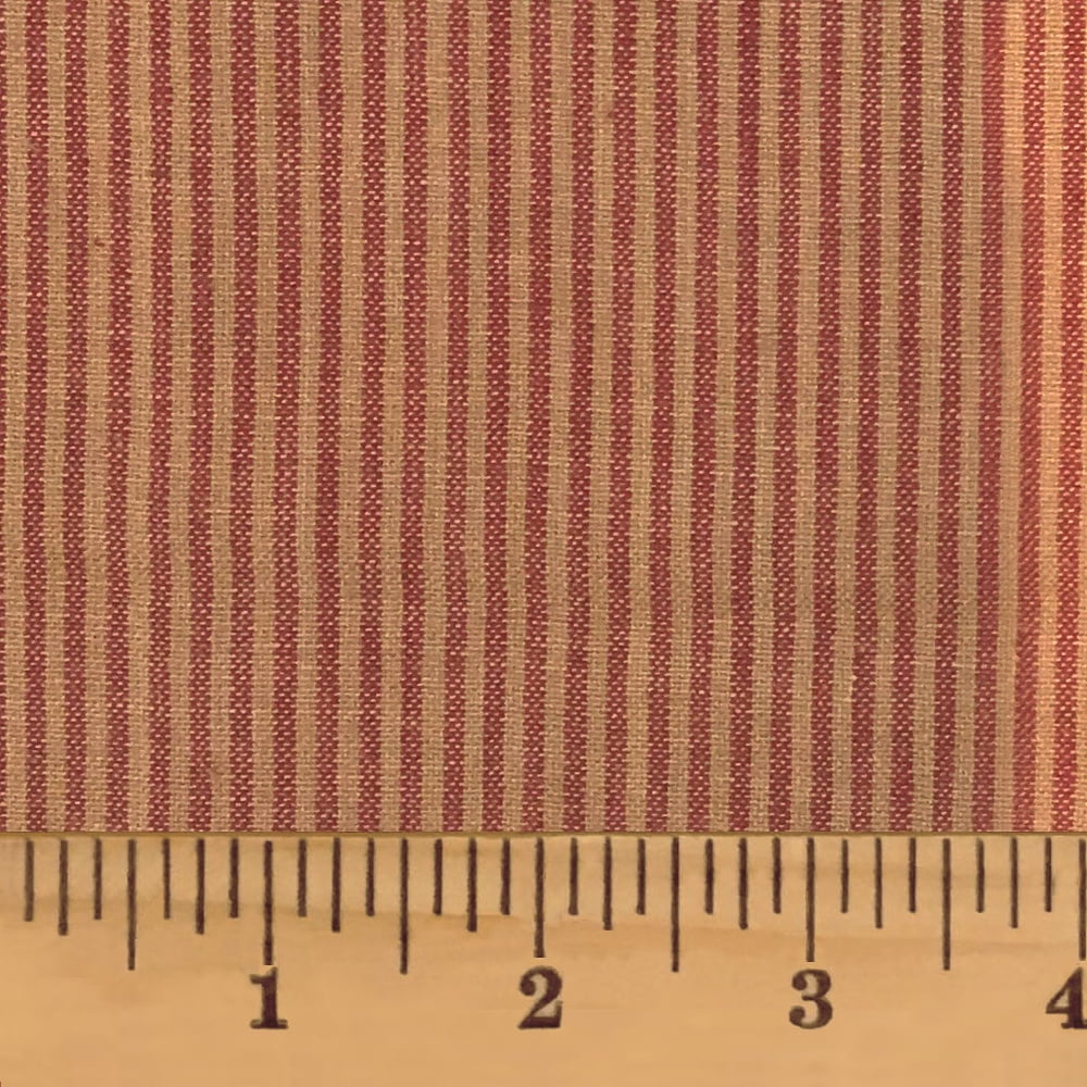 Heritage Red Thin Stripe Homespun Cotton Fabric Sold by the Yard JCS Fabric