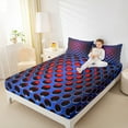 thumbnail image 4 of Manfei Abstract Geometric Geometric Twin Sheet Sets,Stereoscopic Dense Holes Twin Fitted Sheet,Blue Red Flat Sheet,Lightweight Room Decoration,3-Piece, 4 of 7