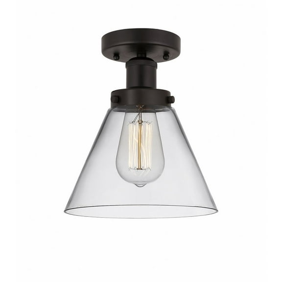 Innovations Lighting - Cone - 1 Light Semi-Flush Mount In Industrial Style-9.75
