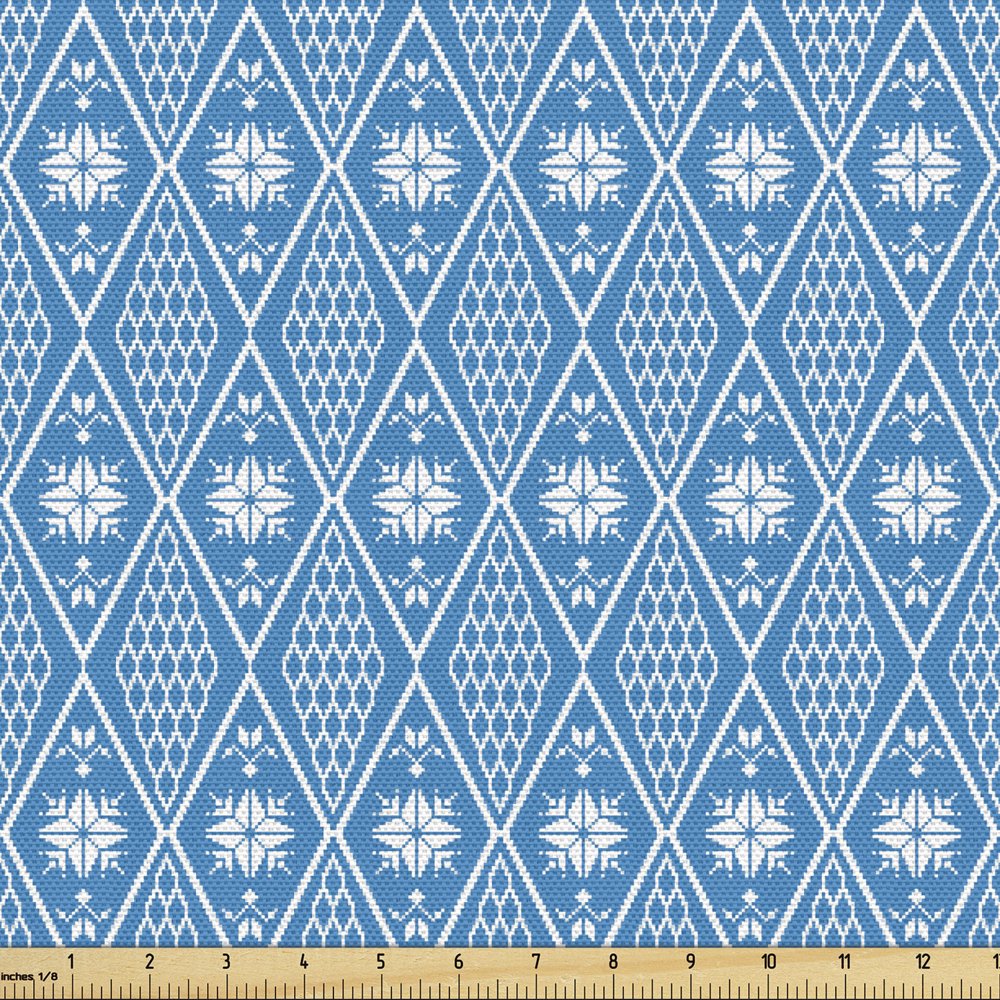 Norwegian Fabric by the Yard Upholstery European Folkloric Diamond