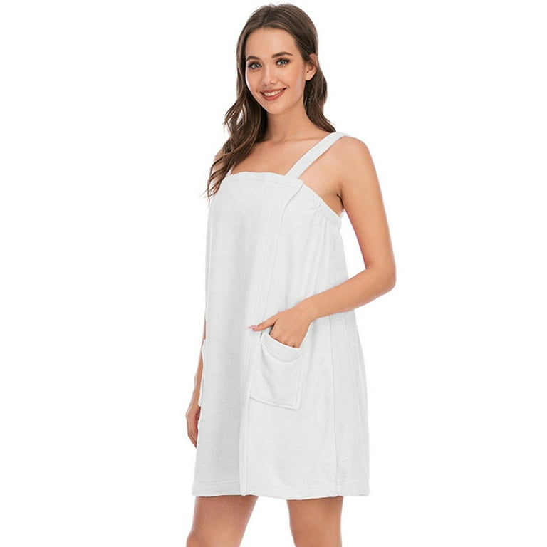 Ta-Ta Towel- Basic Cotton Lounge Bra - Bath Towel wrap and Robe for Your Ta- Ta's (Small, White) : : Clothing, Shoes & Accessories