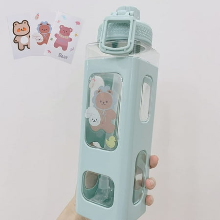 

CoCopeaunt Large Kawaii Water Bottle with Straw and Sticker Kawaii Large Water Bottle for Women (White 900ml/30oz)