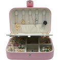 thumbnail image 4 of 2 Layers With Mirror For Rings, Earrings, Necklaces, Bracelets, Storage Boxes (Pink), 4 of 4