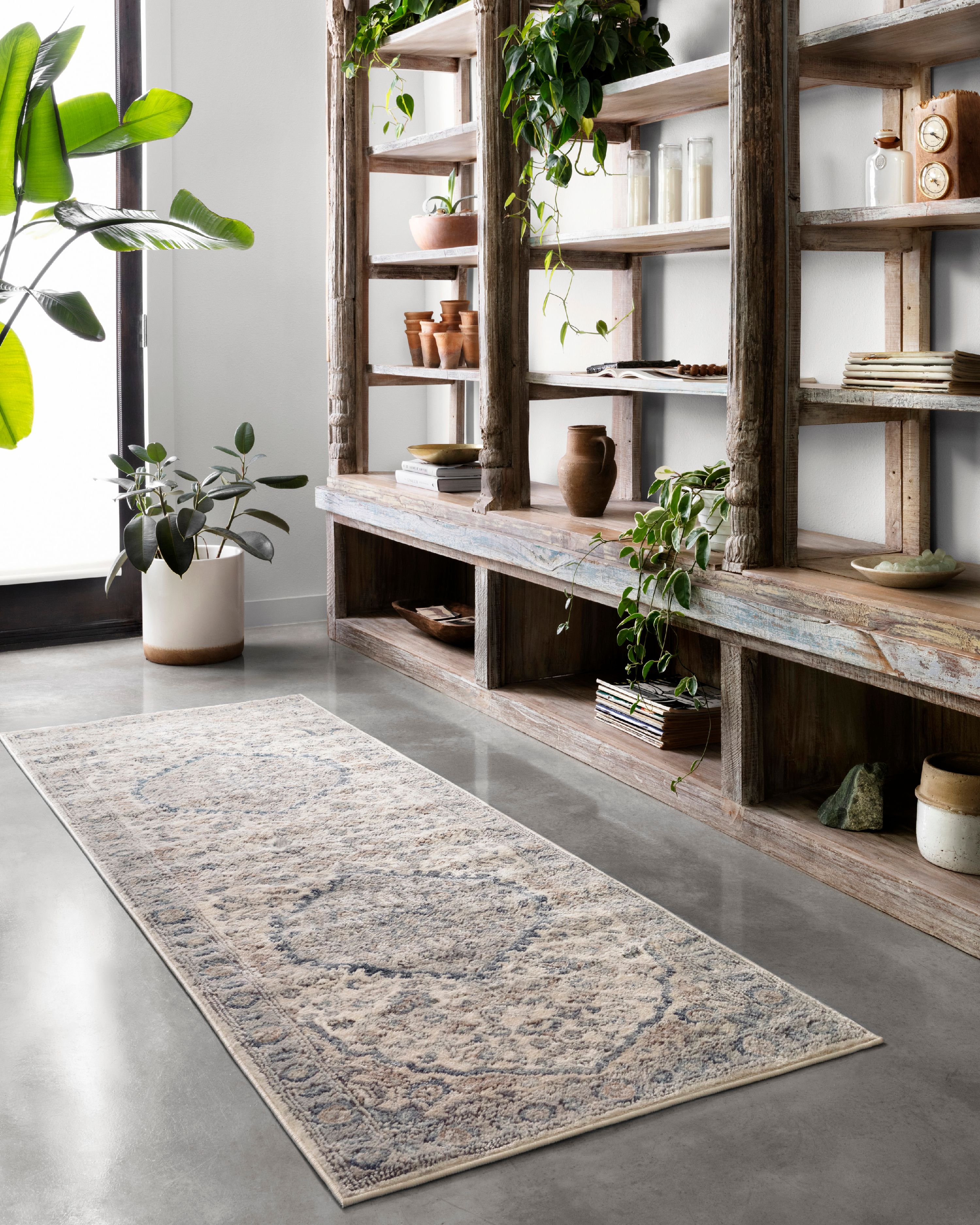 Loloi Teagan Natural / Lt. Grey 2'-8" x 7'-6" Runner Rug