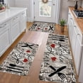 thumbnail image 2 of Vintage Printed Kitchen Rug Set, Non-Slip Flannel Mat for Bathroom Bedroom Door Laundry Room, 2 of 8