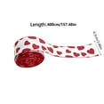 thumbnail image 3 of 2.5" x 13.12ft Valentine’s Day Heart Ribbon for Gift Wrapping, Red Heart Wired Ribbon for Bows, Wreaths, DIY Crafts, Floral Arrangements, and Romantic Party Decorations (Red Heart Burlap), 3 of 5