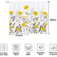 thumbnail image 4 of Yellow Floral Kitchen Curtains Mini 27.5'''' W x 39'''' L Boho Flowers Spring Gray Grey Leaves White Pattern Design Short Small Cafe Room Window Drapes Treatment Tiers Fabric 1 Pair, 4 of 5