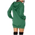 thumbnail image 3 of Pisexur Robes pour Femmes Imprimé Arbre de Noël Sweat à Capuche Robe de Soirée Décontractée Manches Longues Mini Robes de Vacances d'Automne pour Femmes avec Poches, 3 of 3