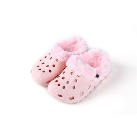 

New Autumn and Winter Children‘s Hole Cotton Slippers Toe Sandals Summer Detachable Cotton Hole Shoes Two-Wearing Cotton Slippers Winter