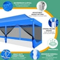 thumbnail image 4 of COBIZI 10x30 Heavy Duty Pop up Canopy with Mosquito Net,Instant Outdoor Shelter Large Canopy Tent for Outside,Gazebo with Mesh Sidewalls for Party,Backyard,Camping,Blue, 4 of 10