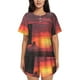 thumbnail image 1 of Balery Sunset Western Desert Cowboy Conjunto de Pijama para Mujer con Estampado, Dos Piezas de Manga Corta y Shorts, Ropa de Dormir Suave con Cuello Redondo y Bolsillos-Large, 1 of 6