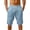 Blue, variant on Mens Mid Rise Black Linen-Blend Casual Shorts, Drawstring Waist Loose Fit Breathable Vacation Bottoms Green XL