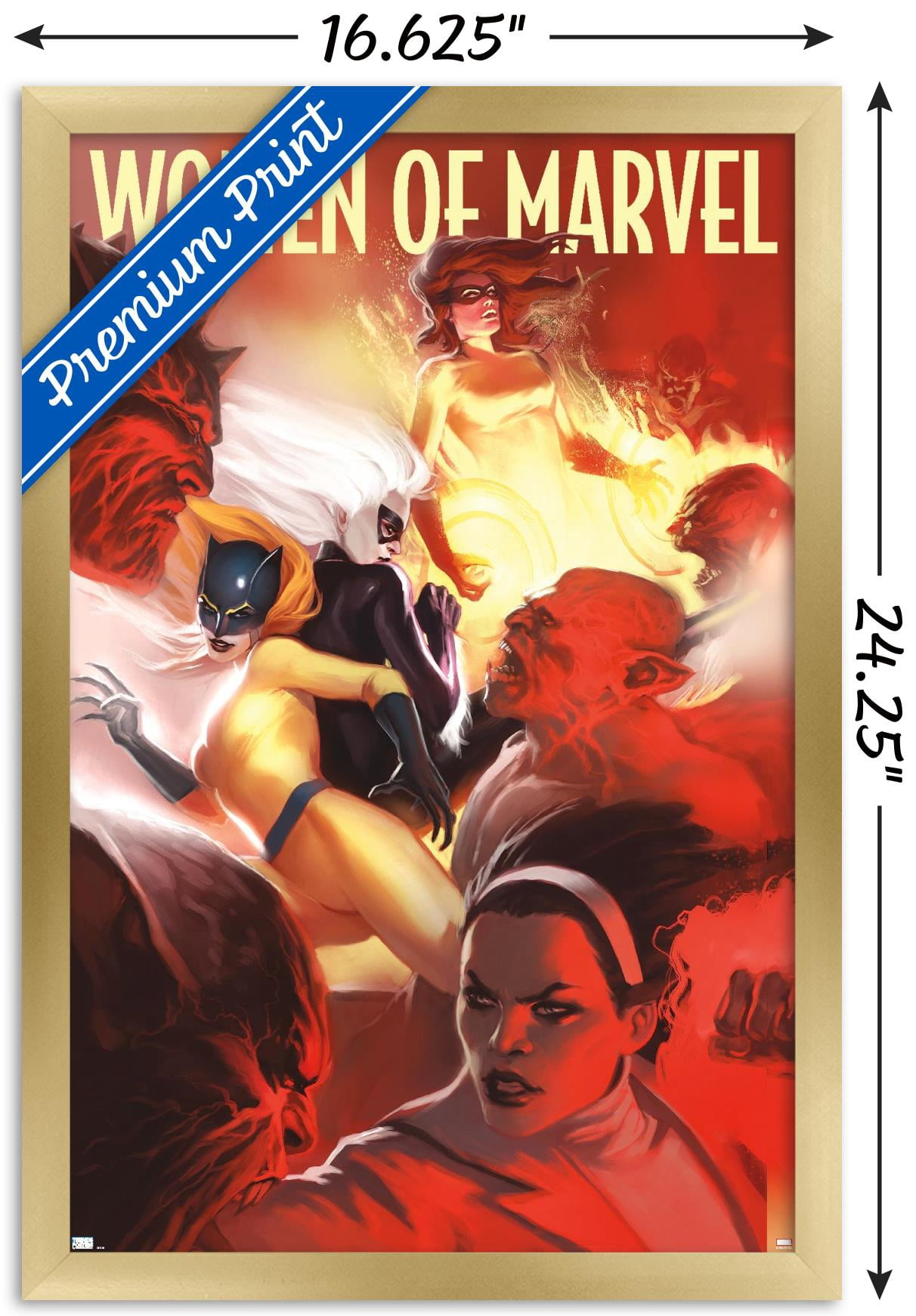 Marvel - Women of Marvel - Group Wall Poster, 14.725" x 22.375", Framed