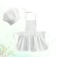 thumbnail image 5 of BRIGHTFUFU Accesorios de fotografía para recién nacidos Sombrero de Cheft para bebés Delantal adorable Ropa de chef para cosplay de bebé (Estilo para niñas, Blanco, Talla L), 5 of 7