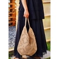 thumbnail image 4 of Bolsa de playa MEUPEHO, bolso de ganchillo tejido bohemio, color caqui, 4 of 6