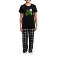 thumbnail image 4 of CafePress - Snail Riding Turtle Women's Dark Pajamas - Women's Short Sleeve Print T-Shirt and Pants Dark Cotton Pajama Set, 4 of 7