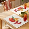 thumbnail image 4 of Tomato Chili Placemats Set of 12 Watercolor Fire Vegetable Place Mats Indoor Wipeable Table Mats Washable Cloth Dining Table Placemats for Kitchen Holiday Party Home Decor 13x19 Inch, 4 of 9