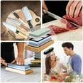 thumbnail image 5 of Whetstone Knife Sharpening Stone Kit: Double Straight Chef Sharpener Set - 200/800 1000/6000 Coarse Fine Grit kitchen Professional 2 Sided Honing Wet Stones Slip-Resistant Bamboo Base and Angle Guide, 5 of 6