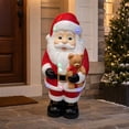 thumbnail image 3 of Clearance! Christmas Decorations, Lighted Santa Claus Resin Figurine Holding Teddy Bear, Color LED Holiday Statue for Tabletop Mantel Covered Porch Home Christmas Gift,7.87", 3 of 6