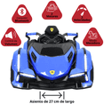 thumbnail image 3 of Montable Eléctrico para Niños Deportivo Lambo Luces Sonido Control Remoto Bluetooth Batería 12v - Azul, 3 of 8