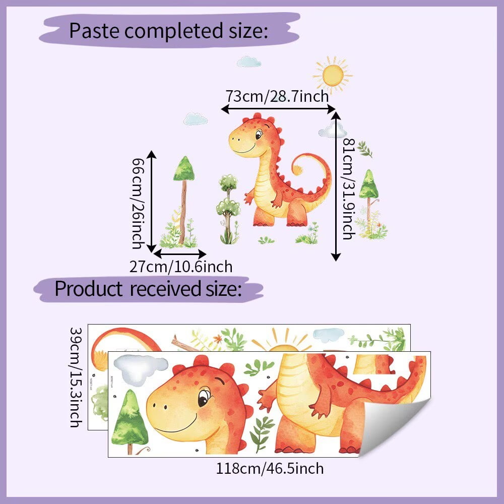 Large Boho Dinosaurs Wall Decals Dino Animal Tropical Palm Tree Wall Stickers Boys Bedroom Playroom Baby Nursery Wall Decor