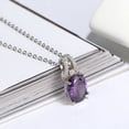 thumbnail image 6 of Oval Pendant Necklace for Women Purple Cz Sterling Silver Ginger Lyne Collection, 6 of 7