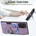 thumbnail image 2 of Mantto for Samsung Galaxy Note 20 Ultra Back Wallet Case,with Elastic Card Holder,Shockproof PU Leather 360° Rotation Ring Kickstand Support Magnetic Car Mount Phone Case for Women Men,Purple, 2 of 6