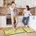 thumbnail image 6 of 2-Piece Kitchen Mat Set Non Slip Washable Floor Mats Decorative Rugs for Kitchen Sink Laundry Yellow Daisy Pattern, 6 of 7