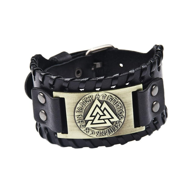 Pulsera de tótem vikingo Sunnimix de cuero PU Vintage