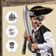 thumbnail image 3 of Espada inflable de Fiesta Pirata para niños, decoración de fiesta de cumpleaños, recuerdo de juguete, suministros de Cosplay de Halloween, 3/5 piezas, 3 of 4