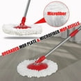 thumbnail image 4 of Spin Mop and Bucket, Microfiber Spin Mop & Bucket Floor Cleaning System, Spin Mop Kit with 3 Mop Heads, Mop with Stainless Steel Wringer, 61 inches Telescoping Mop Rod (Red), 4 of 6