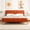 Orange, variant on VELOCAVA King Size Bed Frame with Upholstered Headboard and Footboard, Rounded Gold Frame, Orange