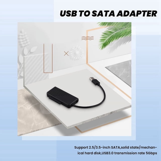 USB to SATA Adapter Cable Powered Adapter with DC ( Chip) Port External Adapter for 2.5/3.5 Inch Hard Disk