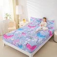 thumbnail image 4 of Manfei Cute Flower Daisy Full Size Sheets,Pink Blue Butterfly Bed Sheets,Rustic Plant Sheet Sets For Kids,Breathable Home Decor,4 Pieces, 4 of 7