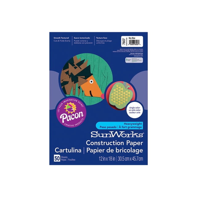 SunWorks Construction Paper, Sky Blue Assortment (50 Sheets)