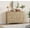 Natural Wood, variant on EastVita Fluted Dresser 47 Inch Wide Storage Organizer Cabinet for Living Room Hallway Entryway Grey