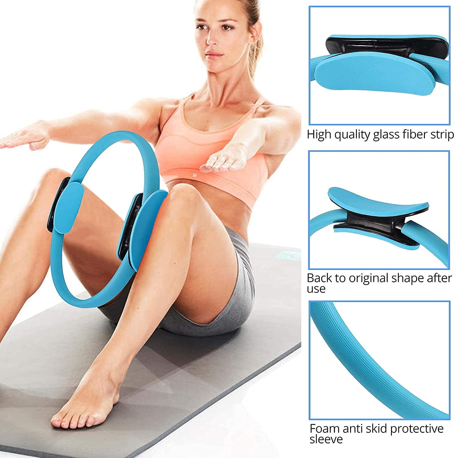 Pilates Fitness Training Ring Double Handle Pilates Yoga Ring Weight Loss  Body Toning Magic Exercise Circle to Burn Fat
