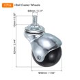 thumbnail image 2 of 2 Inch Ball Caster Wheels, 4 Pack Threaded Stem Caster, Silver Tone, 2 of 6