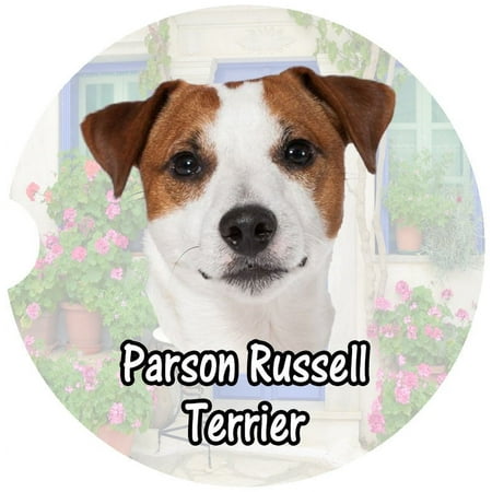 

Parson Russell Terrier Car Coaster Absorbent Stoneware Car Cup Holder Coaster Set of 2